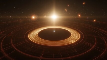 Obraz premium Celestial Phenomenon A Glowing Ring of Light in the Depths of Space