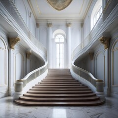 オンラインミーティング用背景 テレビ会議 背景用 CG 豪華なホテルのエントランス 大邸宅 ホール 宮殿 video conferencing background for using in video conference and as a zoom background.