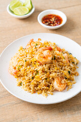 fried shrimps fried rice on plate