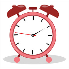 red alarm clock vector illustration