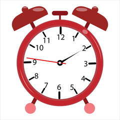 alarm clock is  isolated on a  white background