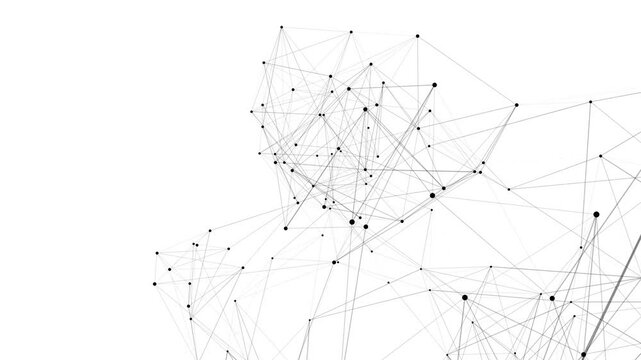 line connect network animation on white background. Line technology data connection and business background
