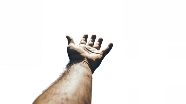 a man reaching his hand up to the sky PNG image, PNG file, Generative art. - Powered by Adobe