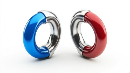 Fototapeta premium Magnetic forces opposite magnets attracting and repelling studio gigapixel hq scale isolated conceptual exploration