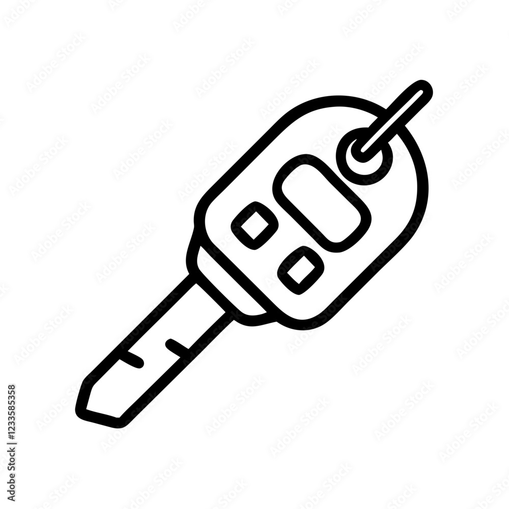Poster car key vector icon – vehicle and security symbol