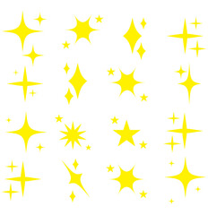 Sparkle star icons. Shine icons. Stars sparkles vector.