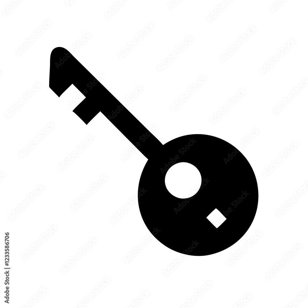 Poster Key Vector Icon – Security and Access Symbol