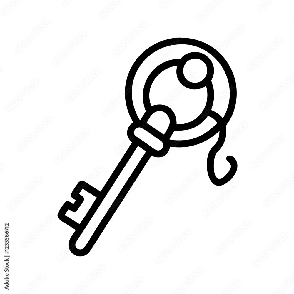 Poster key vector icon – security and access symbol