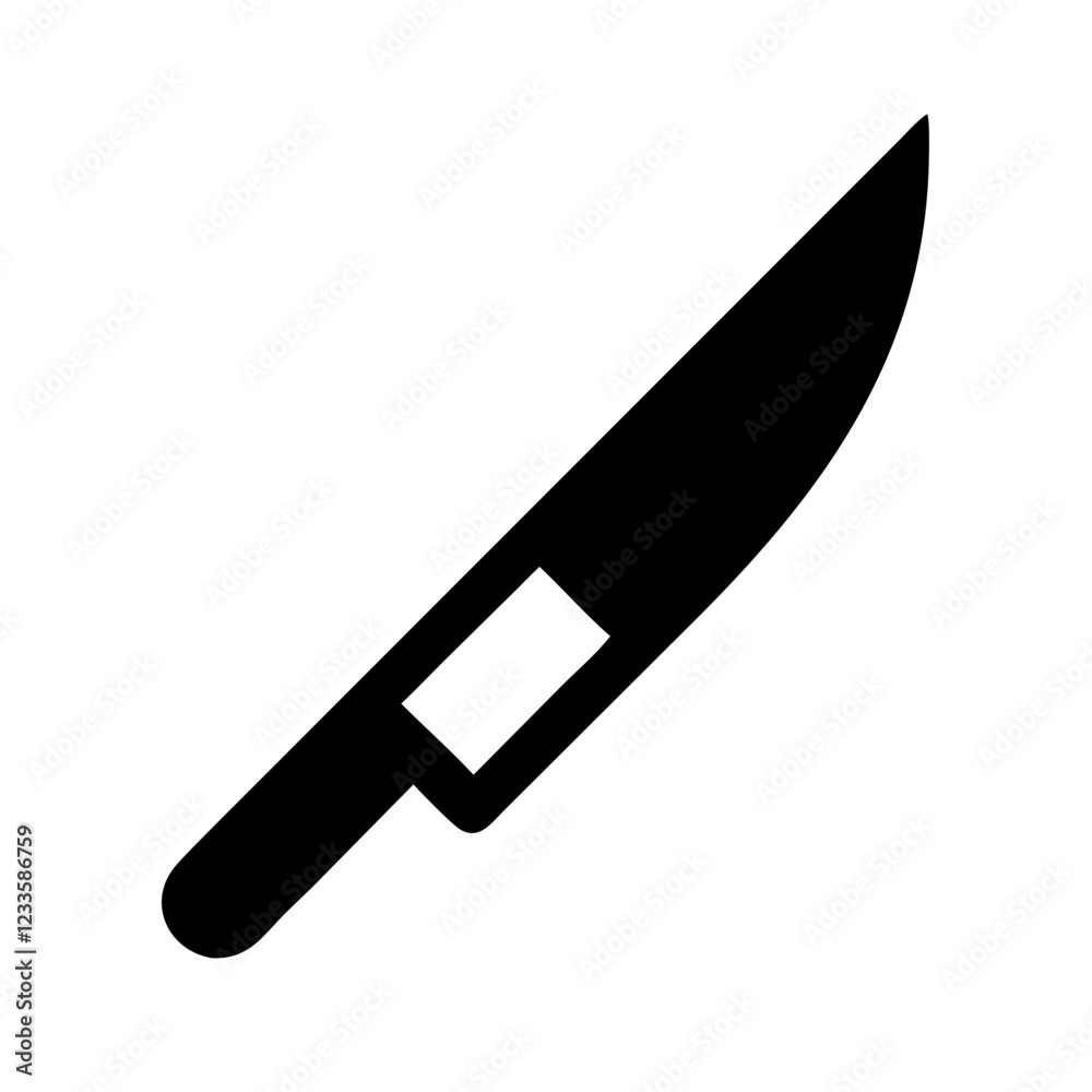 Poster knife vector icon – cutting and precision tool symbol