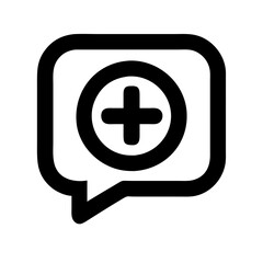 Obraz premium Medical Plus Vector Icon – Healthcare and Emergency Symbol