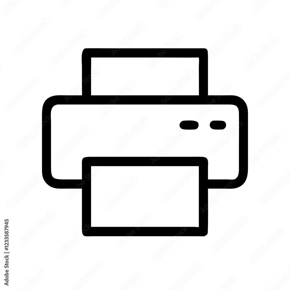 Poster printer vector icon – printing and document symbol