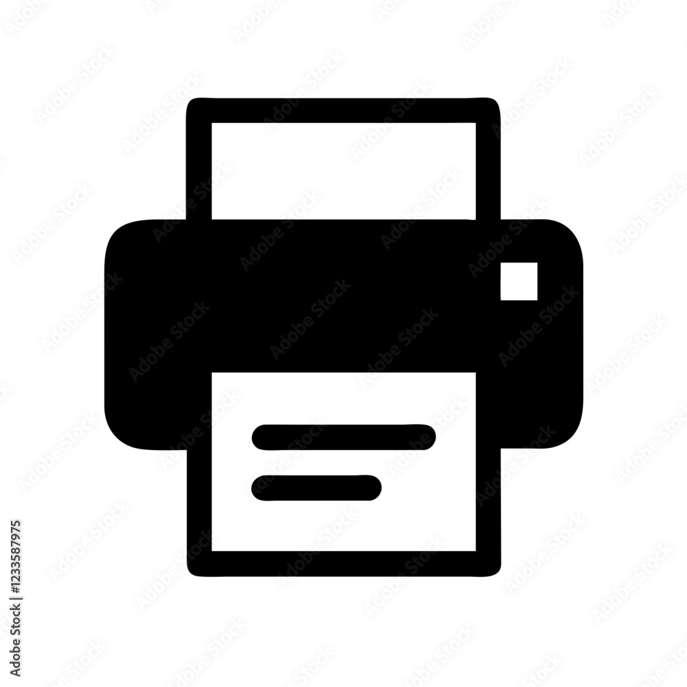Poster printer vector icon – printing and document symbol
