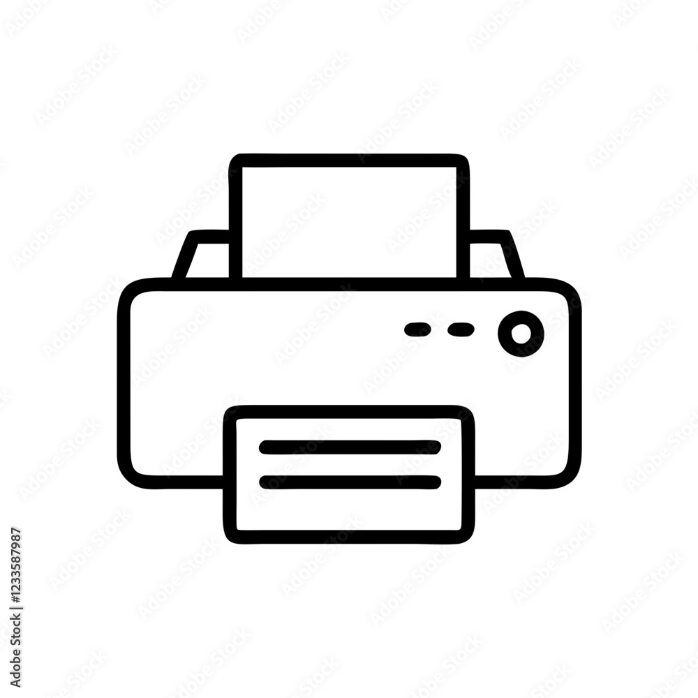Poster printer vector icon – printing and document symbol