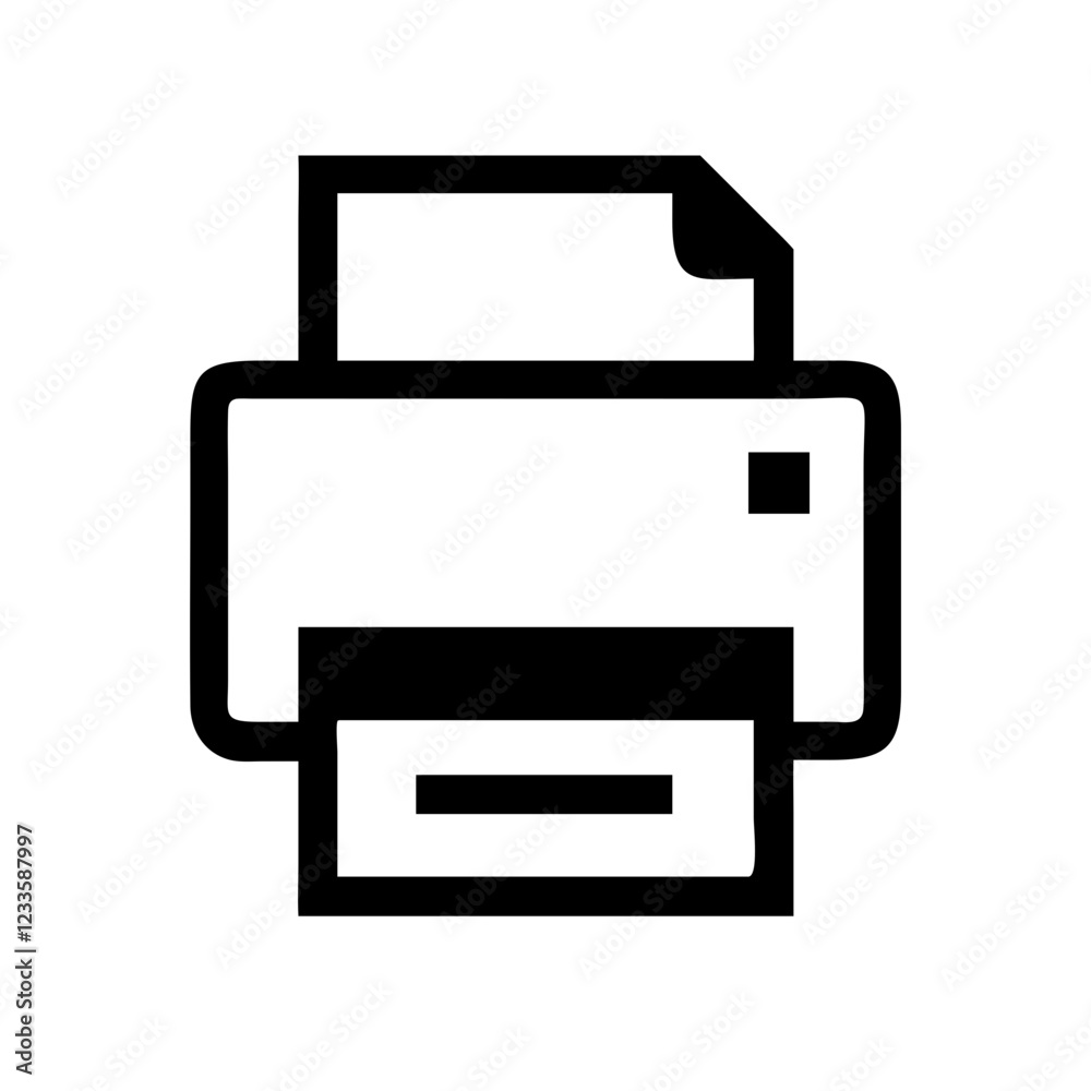 Poster printer vector icon – printing and document symbol