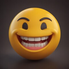 3D Cartoon smile emoji