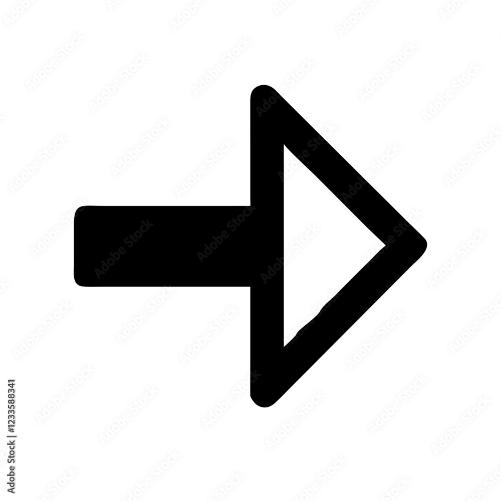 Poster Right Arrow Vector Icon – Directional Navigation Symbol