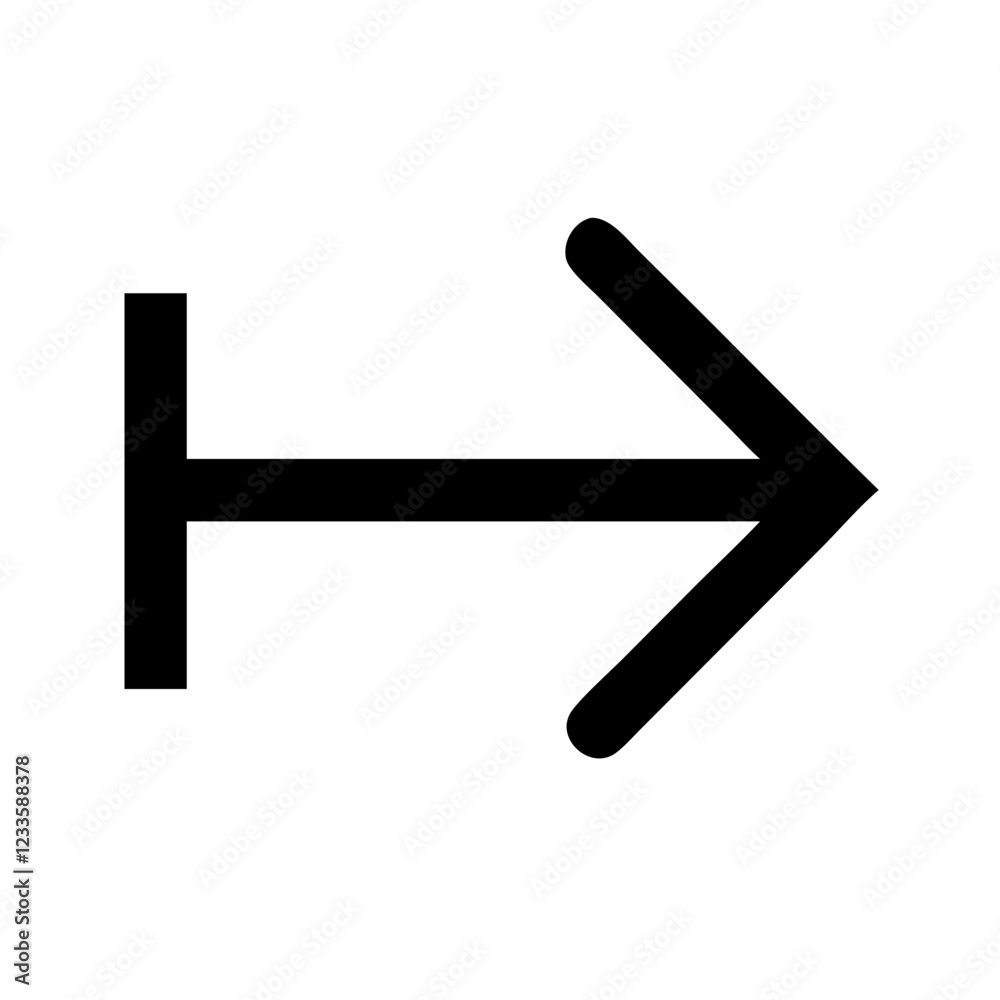 Poster Right Arrow Vector Icon – Directional Navigation Symbol