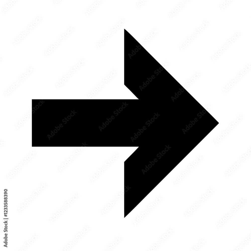 Aufkleber right arrow vector icon – directional navigation symbol
