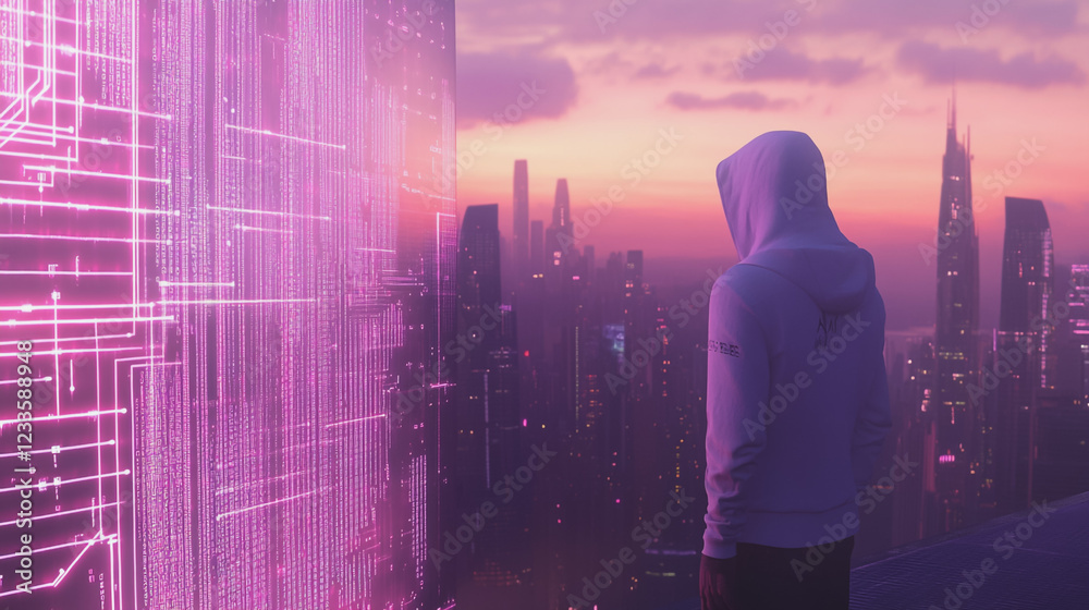 Wall mural hacker are planning to hack and attack networks and cyber security , innovative smart city and graph