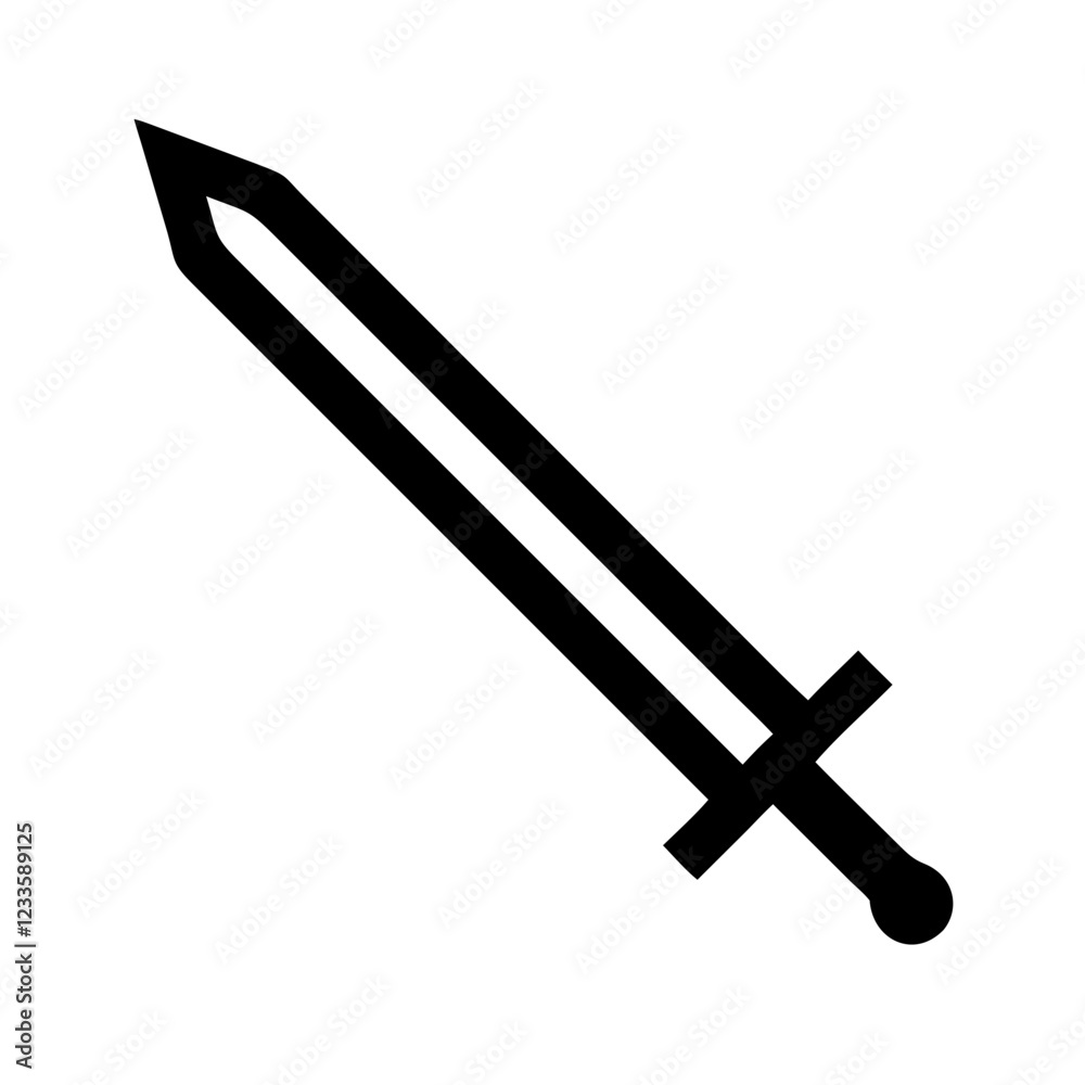 Aufkleber Sword Vector Icon – Sharp and Strong Weapon Symbol