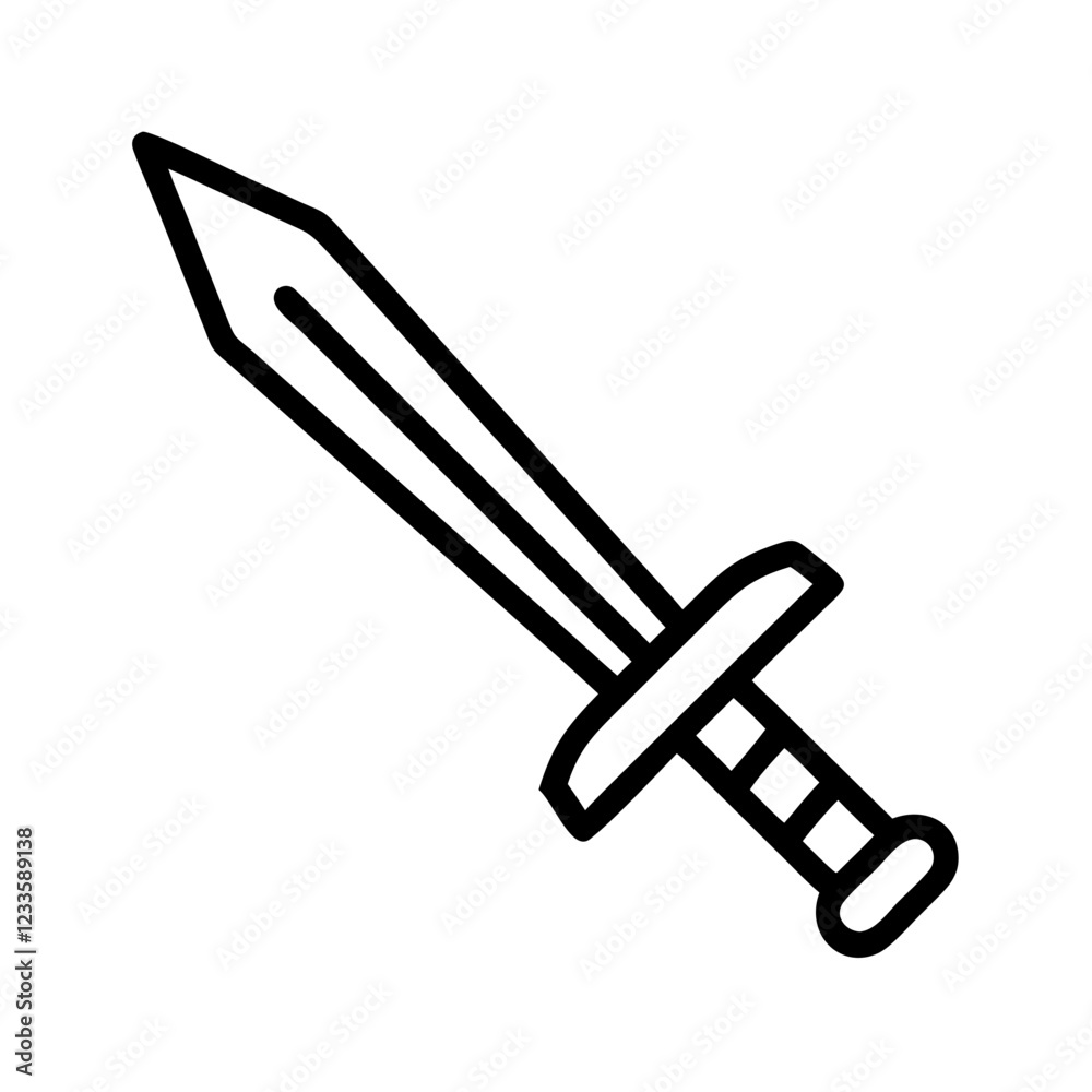 Aufkleber Sword Vector Icon – Sharp and Strong Weapon Symbol