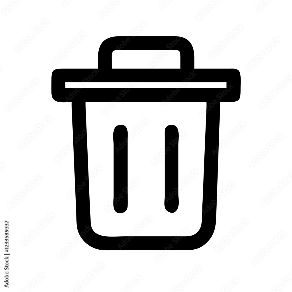 Poster trash can vector icon – clean and tidy waste bin symbol