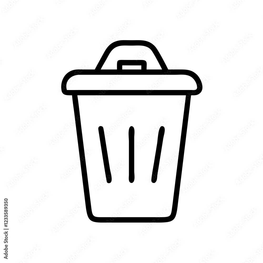 Poster trash can vector icon – clean and tidy waste bin symbol