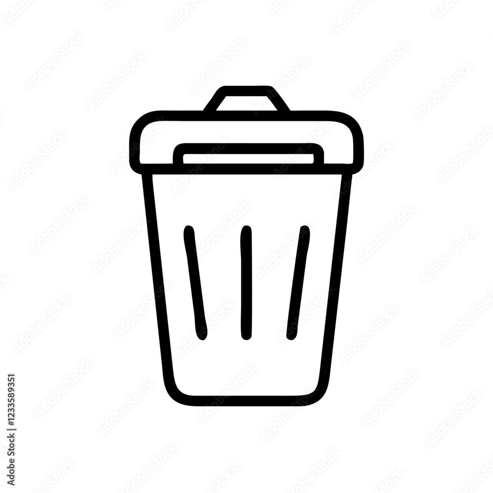 Poster trash can vector icon – clean and tidy waste bin symbol
