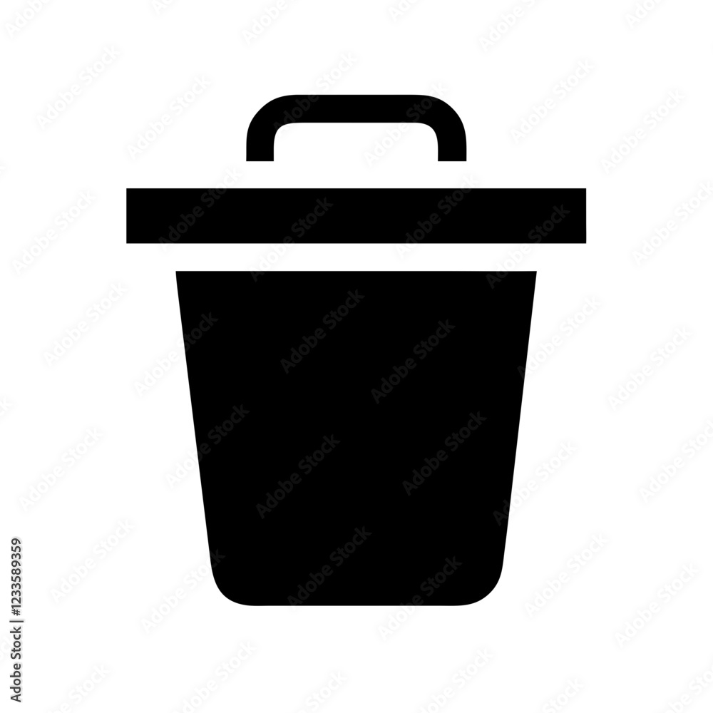 Poster trash can vector icon – clean and tidy waste bin symbol