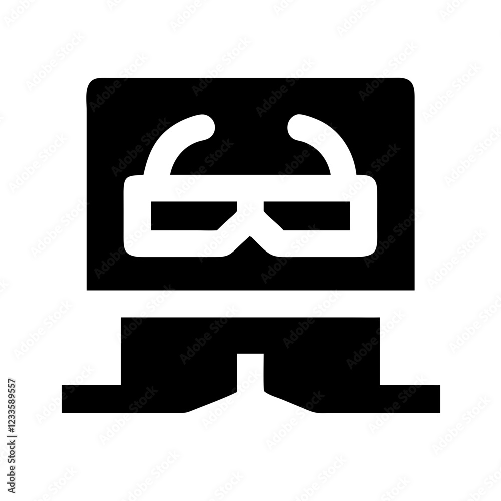 Poster x-ray specs vector icon – retro vision gadget symbol