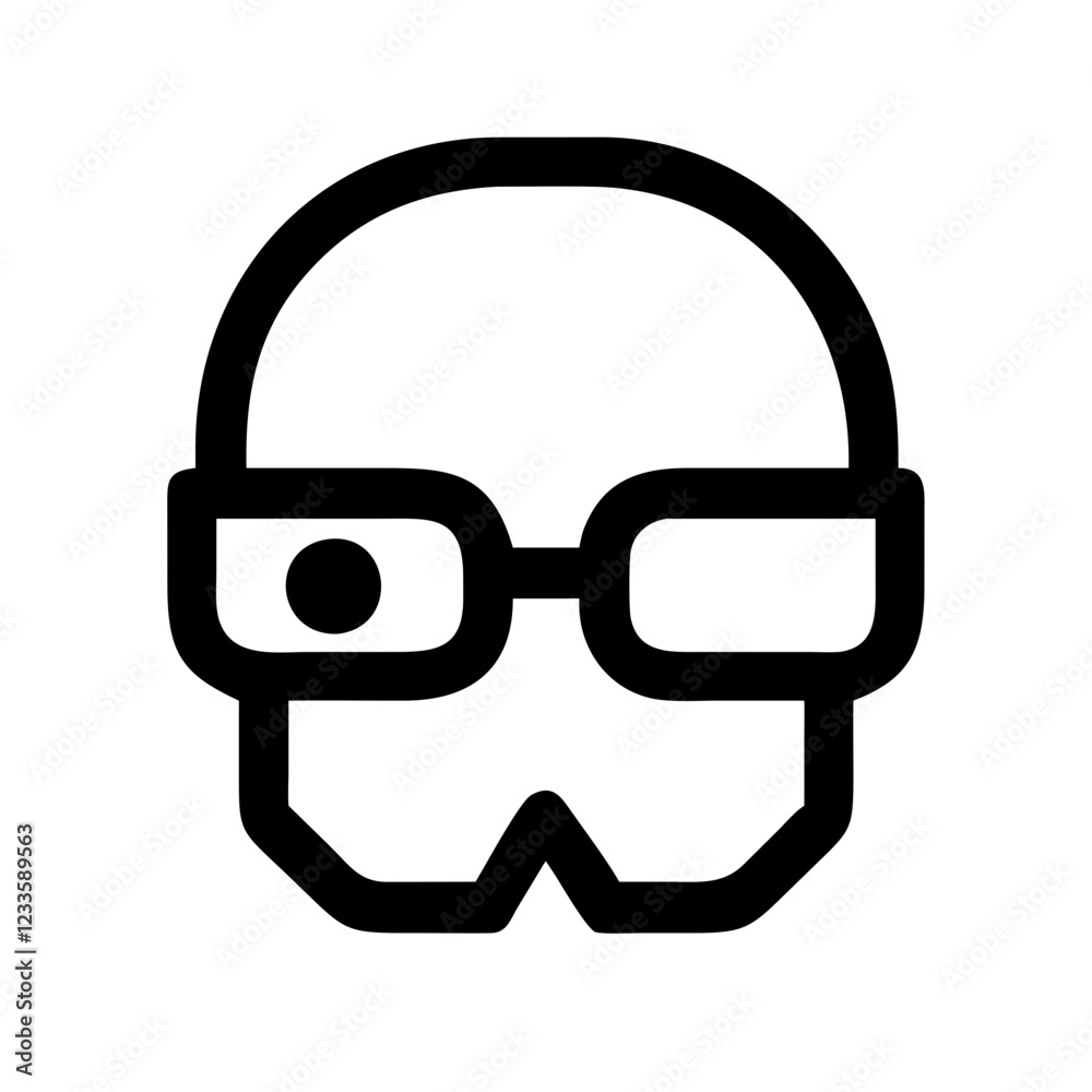 Poster x-ray specs vector icon – retro vision gadget symbol