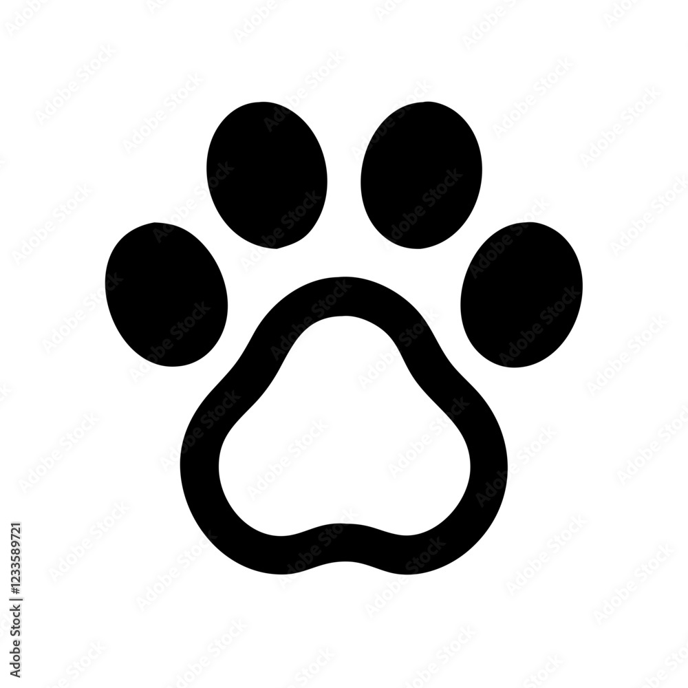 Poster paw print vector icon – simple and stylish animal track