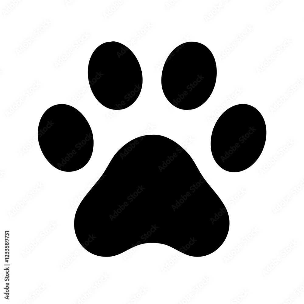 Poster paw print vector icon – simple and stylish animal track