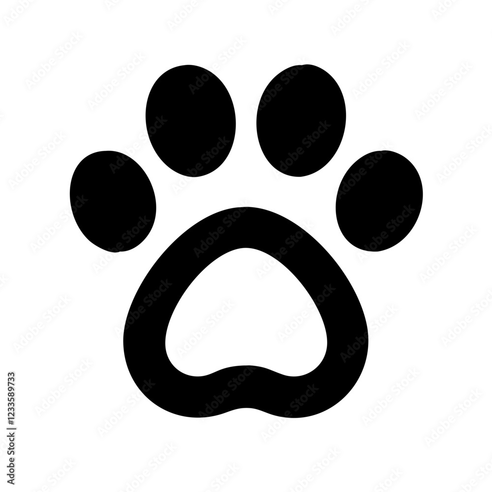 Poster paw print vector icon – simple and stylish animal track