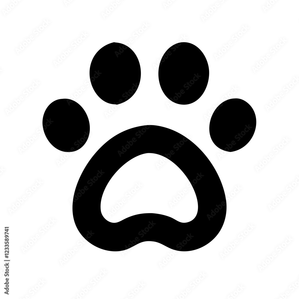 Poster paw print vector icon – simple and stylish animal track