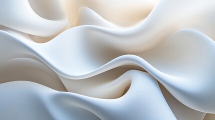 Obraz premium Abstract White Sculpted Forms Flowing Gently