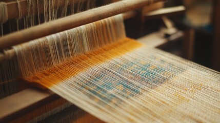 A sustainable textile factory with energy-efficient looms and dyeing processes.