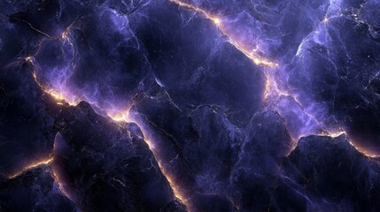 Abstract Purple   Gold Marble Texture  Glowing Energy  Crackled Stone Background