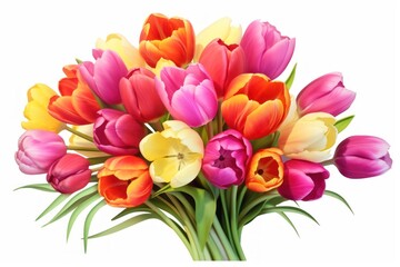Fototapeta premium Tulip flower yellow purple.
