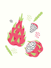 Naklejka premium Abstract fruits in modern artistic styles. Great for posters, cards, covers, and trendy t-shirt designs.