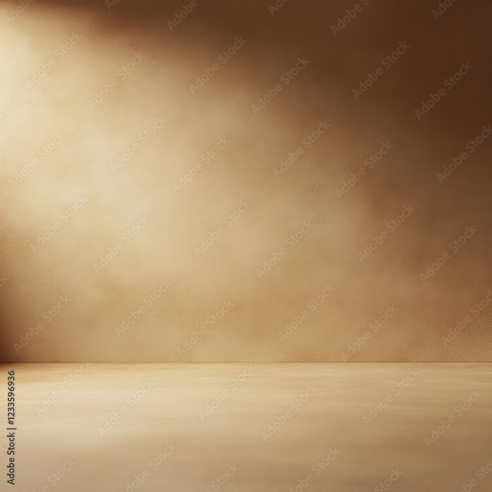 Poster Warm Minimalist Interior with Soft Natural Light Casting Shadows : Generative AI