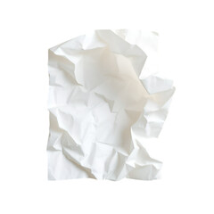 Crumpled White Paper Texture &ndash; Isolated on Transparent Background
