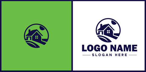 Property Management icon Estate management Real estate management Property administration flat logo sign symbol editable vector