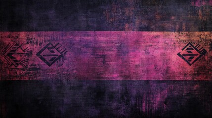 Abstract Purple   Pink Grunge Texture with Tribal Design