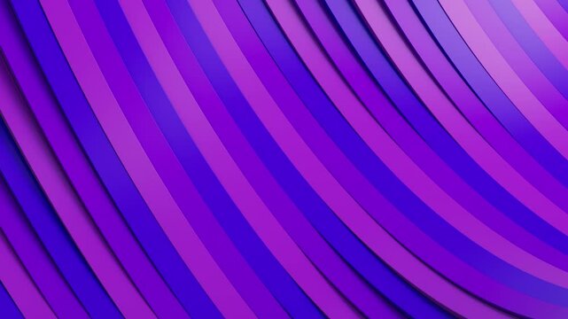 Seamless loop 4K 3D animation of flowing waves with parallel lines in purple, violet, and blue. A smooth abstract motion background, perfect for modern design, presentations, and creative visuals.