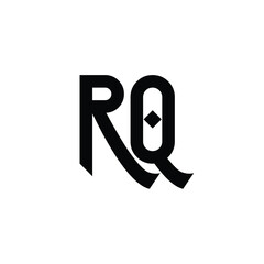 RQ monogram logo design letter text name symbol monochrome logotype alphabet character simple logo