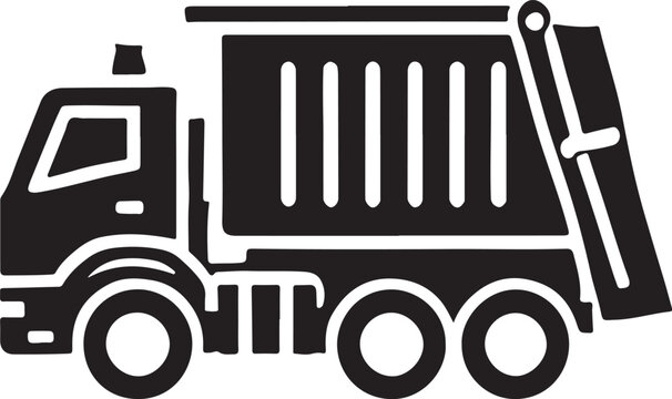 recommend clip art: Modern Garbage Truck Silhouette Vector. Waste Disposal Icon