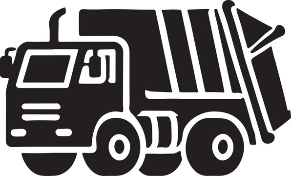 recommend clip art: Modern Garbage Truck Silhouette Vector. Waste Disposal Icon