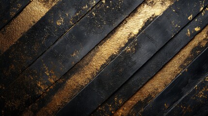 Black and Gold Wood Texture  Luxury Diagonal Plank Background