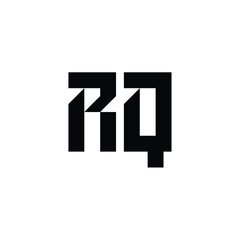 RQ monogram logo design letter text name symbol monochrome logotype alphabet character simple logo